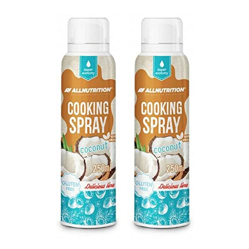 2x ALLNUTRITION Cooking Spray | 250ml je Dose (insg. 500ml) | Kochspray zum Einfetten | ideal zum dosieren | Vegan und glutenfrei | verschiedene Sorten (Coconut Oil) Cover