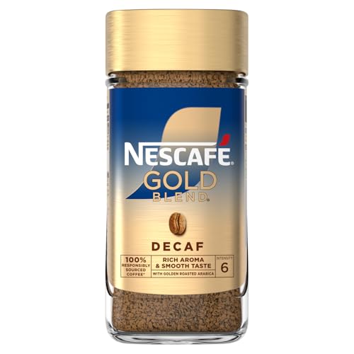 NESCAFÉ Gold Blend Decaf Premium Instant Coffee Rich Aroma and Smooth Taste Gold Blend Decaf Coffee 190g (Pack of 1)
