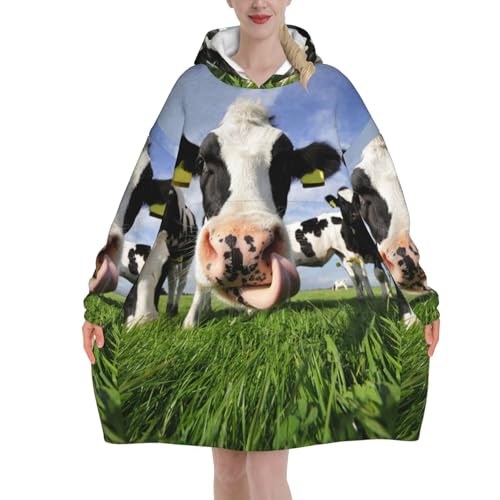 Sweat à capuche couverture flanelle motif vache : l'idée cadeau confort pour homme et femme