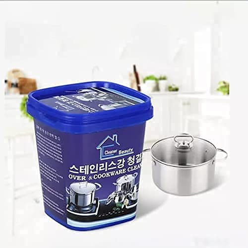 Oven & Cookware Cleaner Stainless Steel Cleaning Powder Paste Remove Stains from Pots Pans Multi-Purpose Cleaner & Polish Removes Household Clean Universal Cleaning Paste for Removing Rust