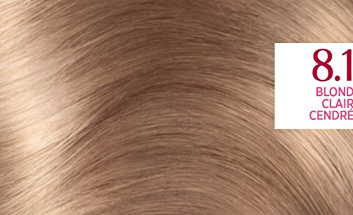 L’ORÉAL PARIS - Coloration Cheveux Permanente Triple Soin - Couvre 100% des Cheveux Blancs - Excellence Crème - Nuance : Blond Clair Cendré (8.10) (Lot de 2)