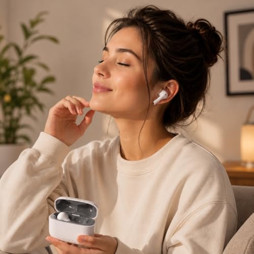 Image of Pods Black Gold Edition Bluetooth 5.3 Wireless Earbuds with ENC Noise Cancellation, 10mm Drivers, 30+ Hours Playtime, Smart Touch Control, Type-C Fast Charging, Deep Bass TWS Earphones (White)