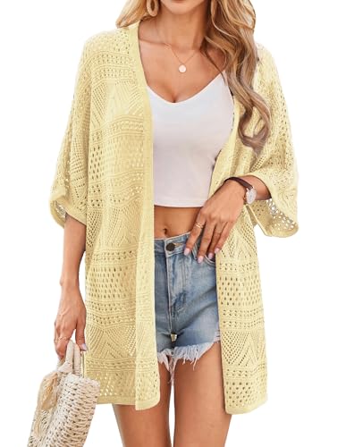 Image of GRACE KARIN Women Lightweight Summer Cardigan Crochet Knit Kimono Sweaters