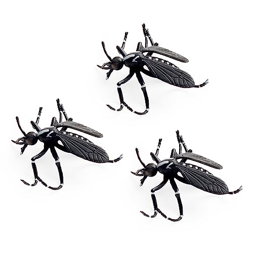 Aydinids 蚊 フィギュア ミニ蚊 ミニチュア プラスチックフライ 模造昆虫 ジョーク ハロウィンパーティーの記念品用 3個セット