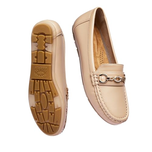 Image of Women's Business Loafers Work Casual Flats Shoes Lightweight Penny PU Leather Slip On Walking Shoes