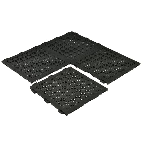 Greatmats StayLock Tile Perforated .5 in. x 1x1 Ft. 26 Pack (Black)