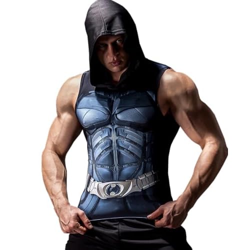 Red Plume Men’s Sleeveless Hoodie Gym Tank Tops Bodybuilding Sleeveless Workout Hoodie Muscle Cut Off Sweatshirt for Men
