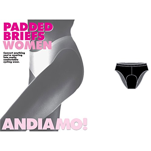 Andiamo Women's Padded Brief Cycling Short Liner - 1113B (Black - S)
