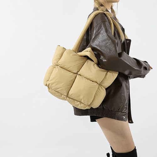 Puffer Tote Bag Cute Quilted Crossbody Puffy Tote Bag Lightweight Bubble Purse for Women Trendy Alt Large Puffy Bags 20252