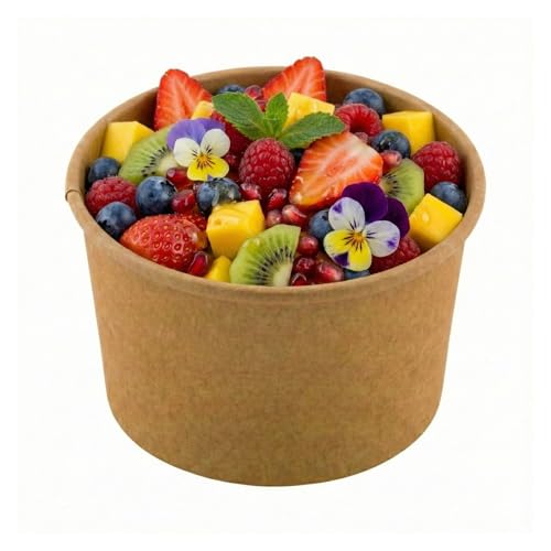 Image of Restaurantware Kraft 50 Count To Go Cup Disposable 3 x 3 x 1.8 Inches Paper Mini Cup Grease-Resistant Cup Recyclable Durable Design