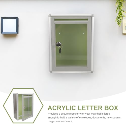 Boîte aux lettres murale anti-perte Hemobllo transparente avec serrure clé - 8