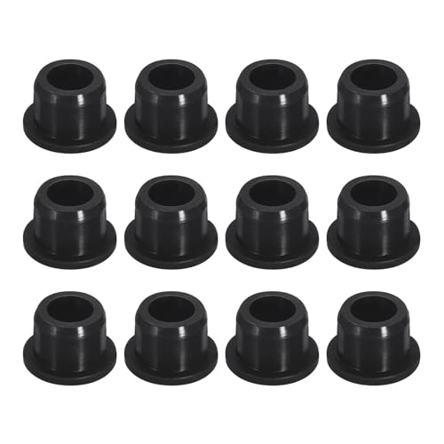 Image of uxcell 12 Pieces Black Plug Holes, H14 Waterproof Rubber Button Plug for 14mm / 0.55 inch Hole