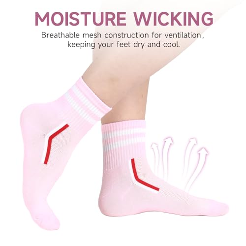 20 Pairs Women‘s Colorful Athletic Crew Socks Casual Soft Lightweight Quarter2