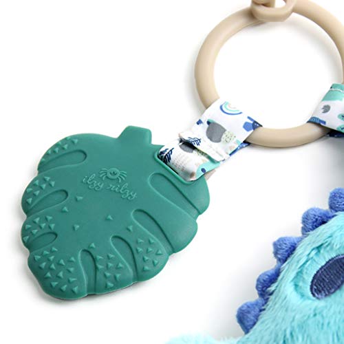 Itzy Ritzy Itzy Pal Infant Toy & Teether; Includes Lovey, Crinkle Sound, Textured Ribbons & Silicone Teether, Dinosaur #TOP2