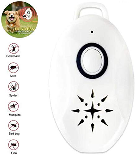 N/O USB Répulsif à ultrasons portable portable anti-insectes nuisibles en plein air antiparasitaire anti-puces et anti-tiques pour chiens, chats, animaux domestiques. 2Pcs