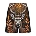 PUYWTIY Fashion Pajama Shorts for Men, Soft Lightweight Lounge Pj Shorts Elastic Waistband Sleep Bottoms Fall Leaves Hunting Camo Tree Deer Loungewear (M)