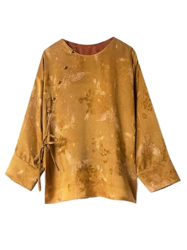Chemisier en soie jacquard HangErFeng, le luxe d'une blouse à col rond pour femme