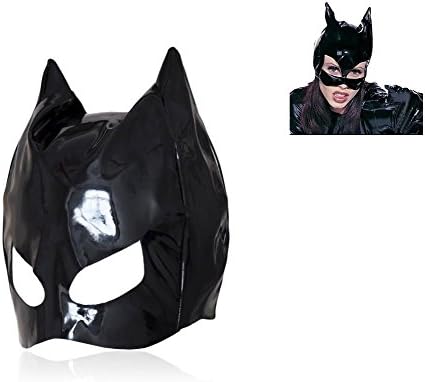 Morningleon Sexy Cat Mask Cats Eye Costume Catsuit Accessory Black Leather Hood Fancy Dress Cosplay