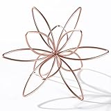 MOCOME 8' Metal Sphere Decor, Metal Floral Tabletop Sculpture, Abstract Tabletop Decorative Spheres for Home Decor (Rose Gold)