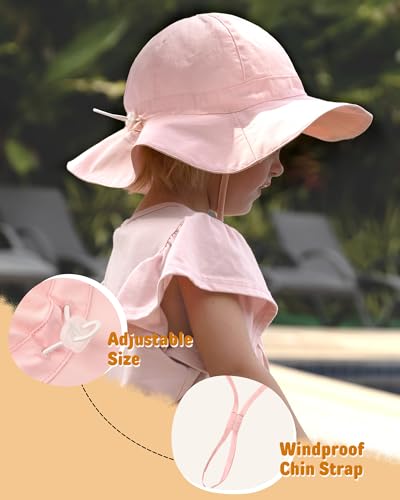 FURTALK Baby Girl Sun Hat Toddler Beach Hats UPF 50+ Wide Brim Bucket Summer Hat4