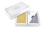 Copag Unique Luxury Design 100% Plastic Playing Cards, Poker Size Regular Index Black/Gold Double-Deck Set