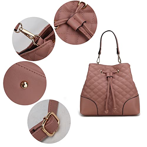 Image of MKF Collection Women's Bucket Bag With Wristlet Wallet, Vegan Leather Hobo Bag Handbag Set Crossbody Bag by Mia K