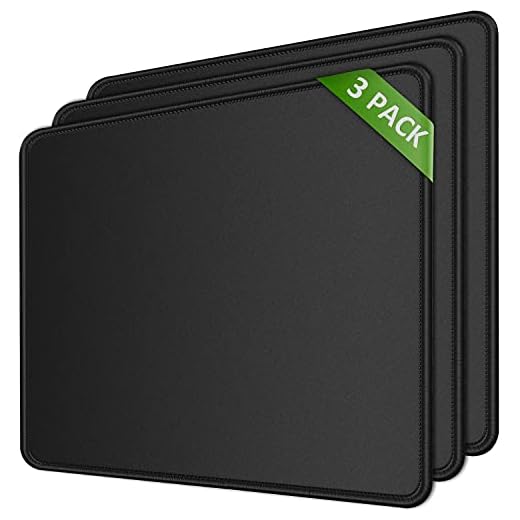 MROCO Mouse Pad Pack [30% Larger] with Non-Slip Rubber Base, Premium-Textured & Waterproof Mousepads Bulk with Stitched Edges, Mouse Pads for Computers, Laptop, Office & Home, 8.5x11 in, 3 Pack, Black