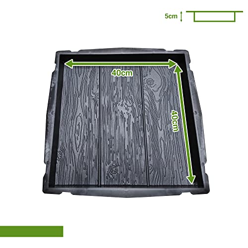 FHONYX 2 Stück Gießform Pflasterform Schablone für Beton 40x40x5cm, Gehwegplatte, Bodenbelag Platten, schalungsformen, Nachahmung Holzmaserung, Gartendekoration, DIY, Gehweg, Pflastersteine, Gießen