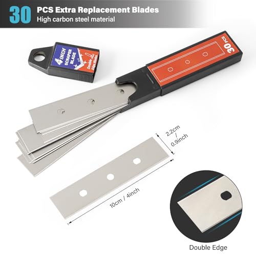 Image of Wallpaper Remove Tool Set With Perforating Scoring Tool,Spray Bottle,4 inch Razor Blade Scraper Sticker Remover to Peel Contact Paper Vinyl Backsplash Window Film Wallpaper Adhesive