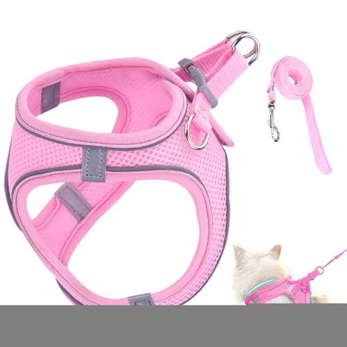 脱走防止 猫用ハーネス | 調整可能な 散歩用 猫用 ハーネス,小型中型大型ペット用 旅行 アウトドア ハイキング