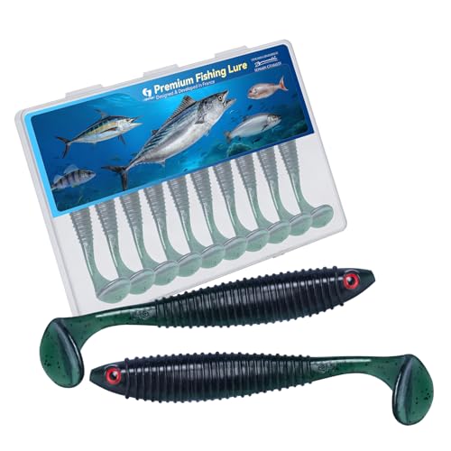 Image of Clearance Bionics-Designed Durable Soft Plastic Fishing Lures Kit with Bonus Accessories, 3 /4 /5 /6 Inch, 9-Type Lifelike Swimbaits in One Gear Set Included Tackle Box for Bass
