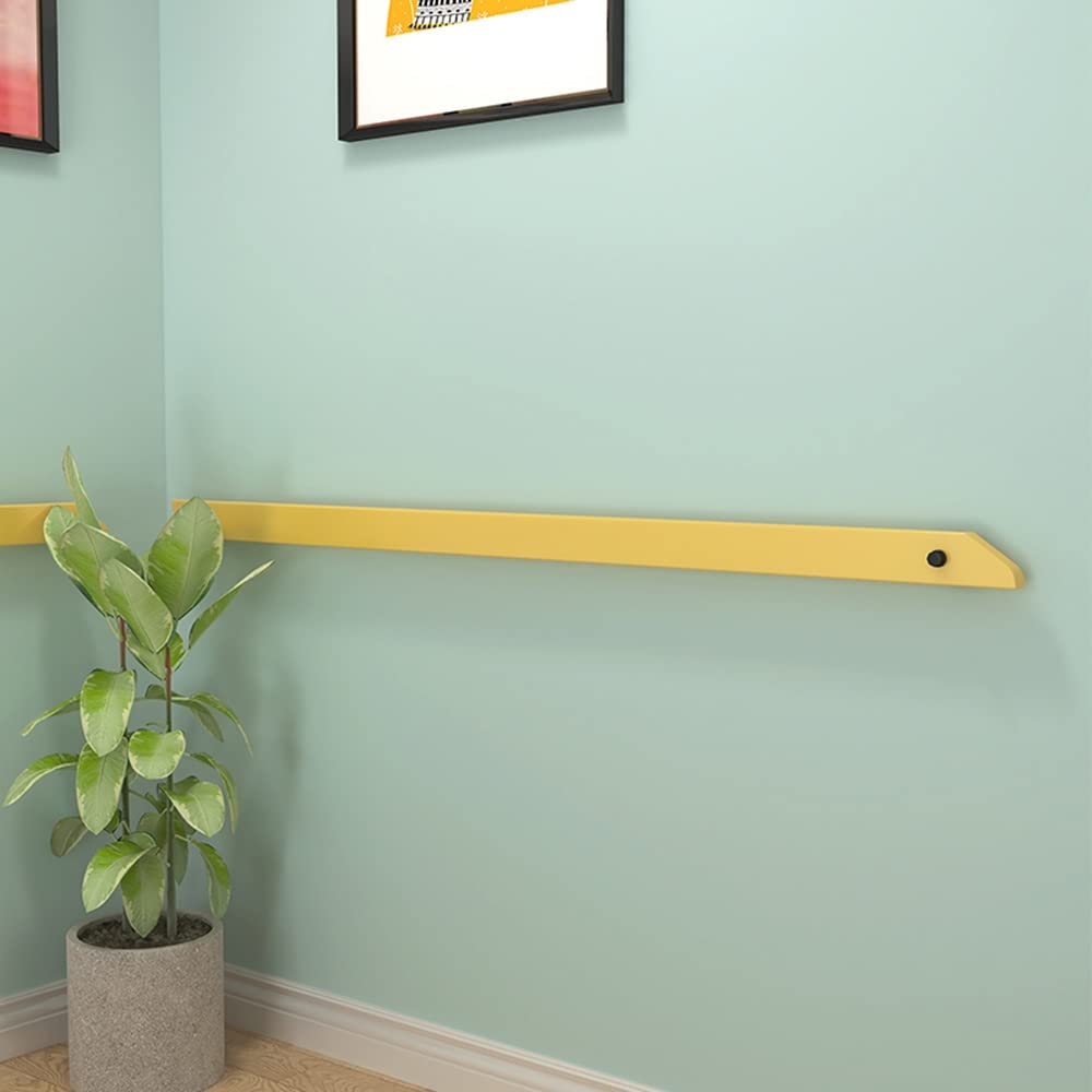 LWJSOCP Yellow Solid Wood Staircase Handrail - Anti-Slip Safety Grip Wall-Mounted Banister for Indoor Stairs Barrier-Free Design 9.2ft/280cm Long Grab Bar
