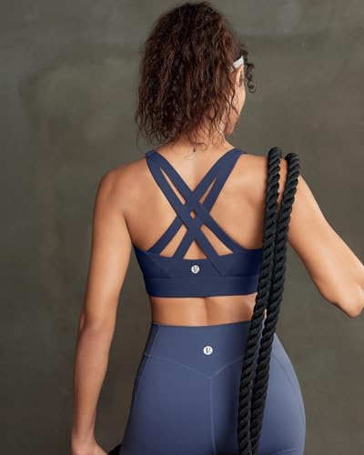 Image of RUNNING GIRL Sports Bra for Women High Support,Strappy Running Supportive High Impact Sports Bras with Sewn in Pads