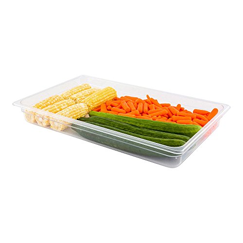 Restaurantware-2.5 Inch Deep Food Pans, 1 Full Size Commercial Food Storage Container - Freezable, Break-Resistant, Clear Plastic Cold Pans, Dishwashable, For Kitchens, Restaurants, Or Cafeterias