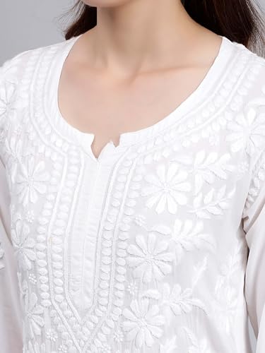 Image of Seva Chikan Hand Embroidered Lucknowi Chikankari Modal Kurta and Palazzo Set SCL8023