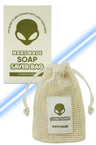 Shampoo Bar Soap Saver Bag for Extended Soap Life | Zero-Waste & Planet-Friendly Self-Draining Cotton Soap Bag | Mesh Soap Pouch for Shampoo & Conditioner Bar w/ 360° Airflow (Conditioner)