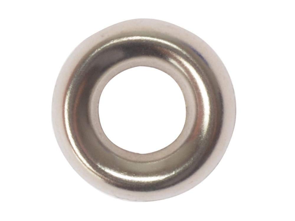 Forge 200Scw8n Screw Cup Washers Solid Brass Nickel Plated No.8 Bag Of 200 5028485090922