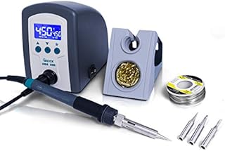 Quick 3104 Digital Regelbare ESD Lötstation 80 Watt inkl. Lötkolben mit 2 mm Lötspitze und Zubehör - 100°- 450°C kalibrierbar - ESD Schutz