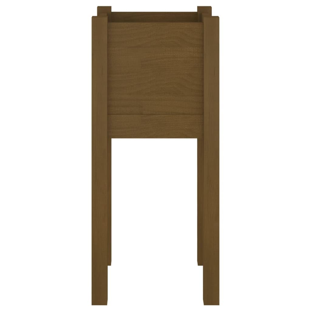 Pflanzkübel aus massivem Kiefernholz in Honigbraun 31 x 31 x 70 cm für Balkon Terrasse Garten und Fensterbank, wetterbeständig für Blumen Kräuter Gemüse und Outdoor Einsatz