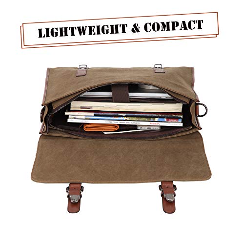 Banuce 13.3 inch Laptop Messenger Bag for Men Vintage Canvas Briefcase Tote Tablet Satchel Shoulder Bag