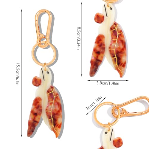 Seahorse Bag Charm & Keychain - Acetate Seahorse with Gold-Tone Metal Ring & Lobster Clasp