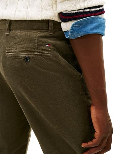 Tommy Hilfiger Herren Chino Hose Denton Corduroy Straight Fit, Grün (Battle Green), 31W/32L – Ansicht 3