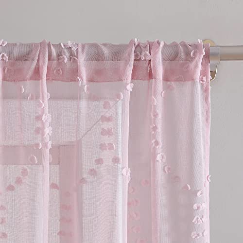 Rideaux transparents rose contre le vis-à-vis Laura Ashley Ethel 2 pièces - 3