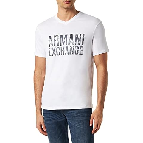 Armani Exchange Men's Camo Print V-Neck T-Shirt Cover
