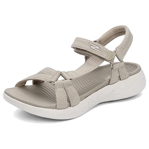 Skechers Performance Women's on-the-Go 600-Brilliancy Wide Sport Sandal,natural,10 W US