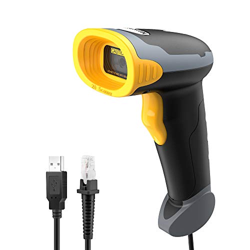 Barcodescanner MUNBYN USB Barcodeleser 2D Handscanner Barcode Scanner Play & Plug Handheld Lesegerät Kabelgebunden für Windows PC, Linux, Unterstützt