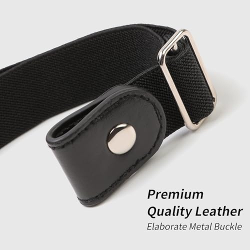 No Buckle Elastic Belt, Stretch Invisible Belt for Jeans, Unisex, 1 Pack3