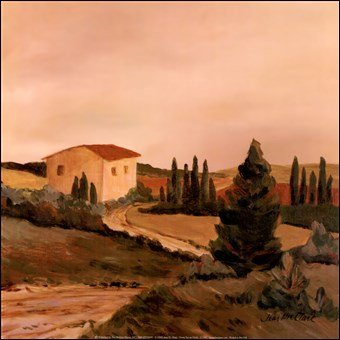 McGaw Graphics Sunny Tuscan by John Clark, Art Print Poster, Paper Size 12" x 12" Image Size 12" x 12"