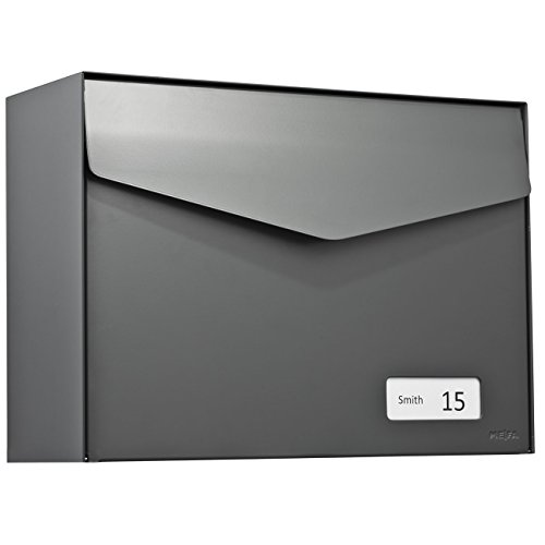 Preisvergleich Produktbild MEFA Briefkasten Letter (113) Basaltgrau semi mat Namenschild RAL 7012 Wandbriefkasten