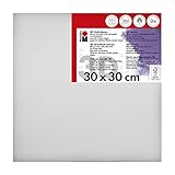 Rahmentiefe: ca. 3,8 cm Marabu 1617000000300 - 3D Keilrahmen, mit 380 g/qm Baumwolle bespannt, 3 fach grundiert, leicht saugend, für Acryl-, Öl-, Gouache- und Temperafarben, ca. 30 x 30 cm, Rahmentiefe ca. 3,8 cm, weiß